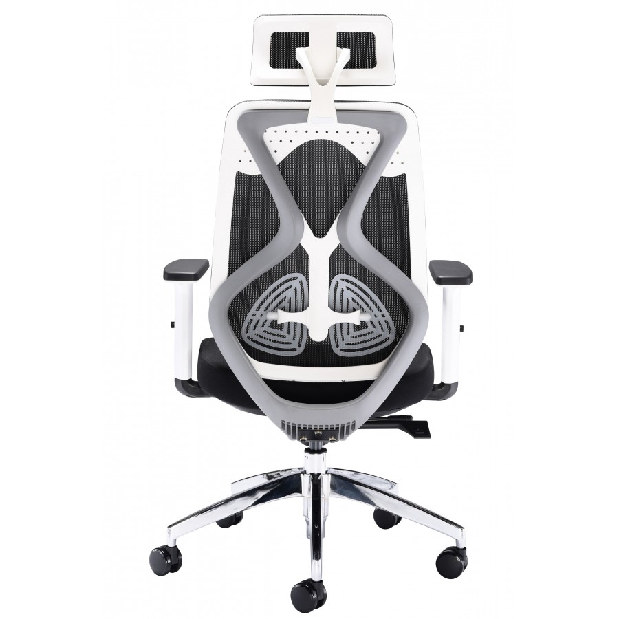 Maldini White Frame Mesh Posture Ergonomic Chair